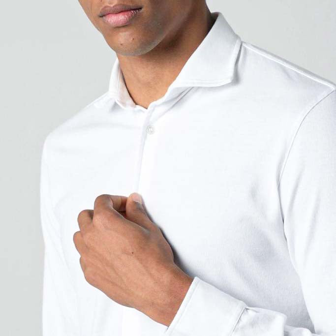 Chemise jersey coton « giza » blanc